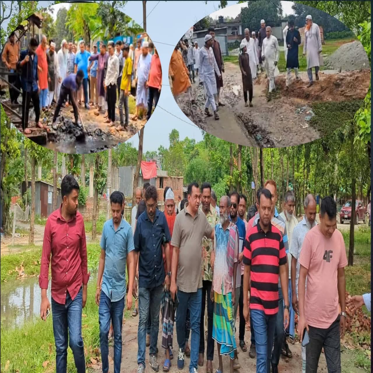 নিজ অর্থায়নে ড্রেন ও রাস্তা সংস্কারে সাইজুদ্দিন আহমেদের উদ্যোগ।