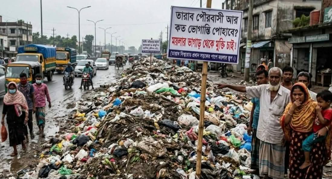রূপগঞ্জে মহাসড়কের পাশে ময়লার ভাগাড়, স্বাস্থ্যঝুঁকিতে এলাকাবাসী
